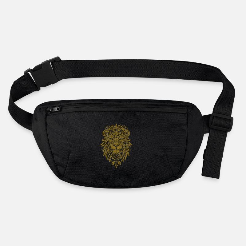 Lion head with leaf pattern in gold Stanley/Stella recycled Hip Bag 