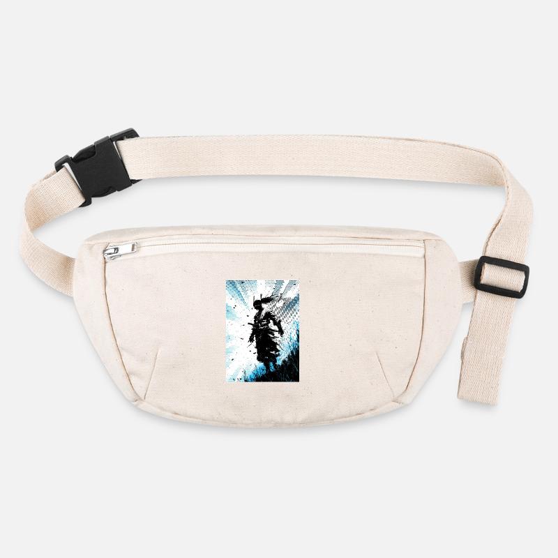 Silhouette guerrier au vent halftone bleu Sac banane recyclé Stanley/Stella
