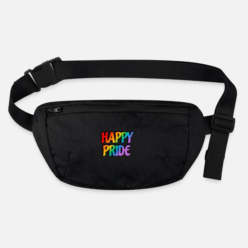 Happy Pride rainbow text Stanley/Stella recycled Hip Bag 