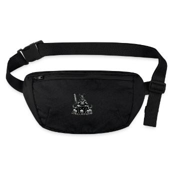 Vikings with swords and many skulls - Stanley/Stella recycled Hip Bag  - black - Front
