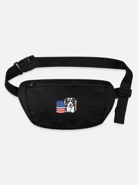 Entlebucher Mountain Dog US Amérique Drapeau Wilsigns - Sac banane recyclé Stanley/Stella - noir - Devant