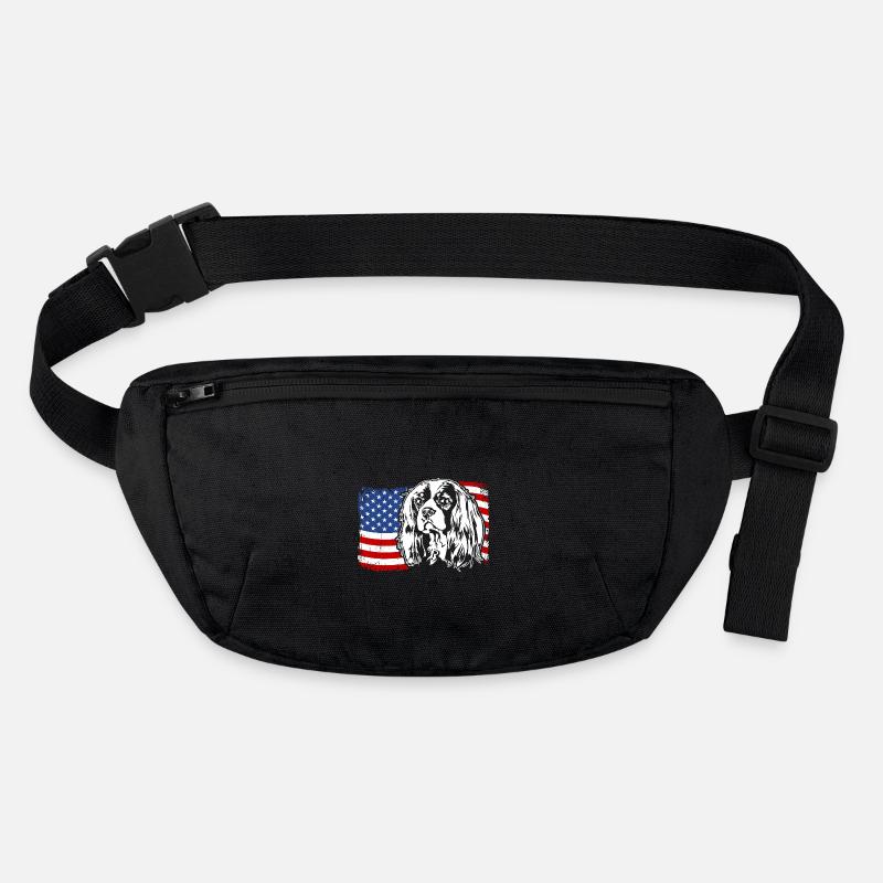 Cavalier King Charles Spaniel Drapeau de l’Amérique des États-Unis Sac banane recyclé Stanley/Stella