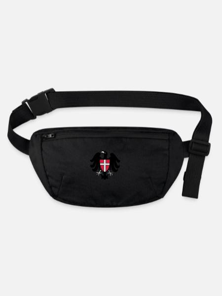 wien drawing austrian eagle vienna flag austria - Stanley/Stella recycled Hip Bag  - black - Front