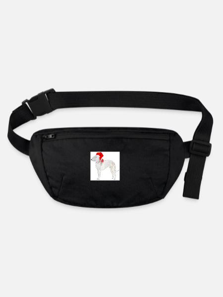 Bedlington Terrier Aufkleber - Stanley/Stella recycelte Gürteltasche - Schwarz - Vorne