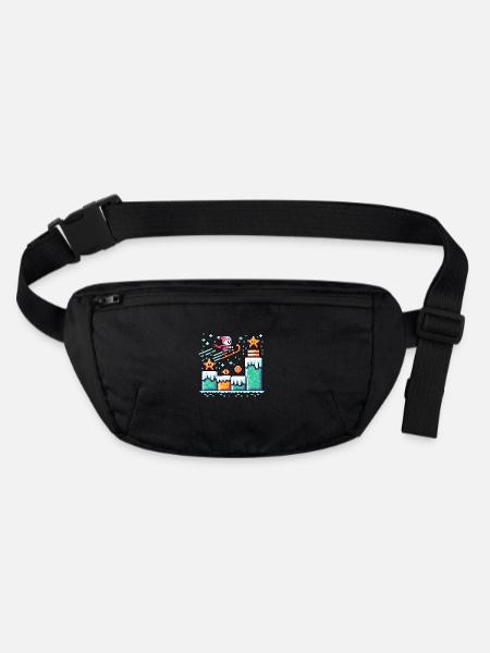 Pixel Winter Wonderland : le pays des neiges rétro du jeu - Sac banane recyclé Stanley/Stella - noir - Devant