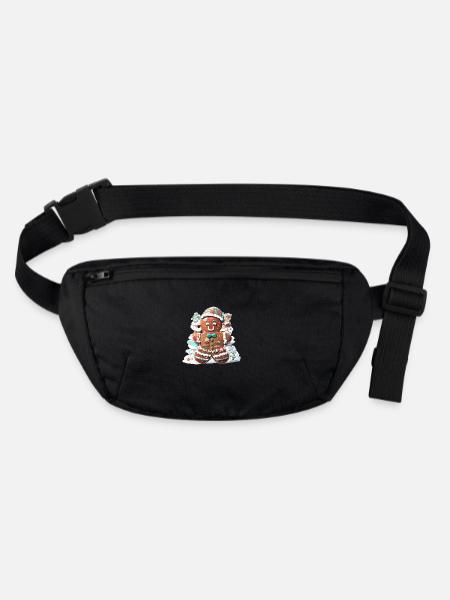 Lebkuchen Männchen - Stanley/Stella recycelte Gürteltasche - Schwarz - Vorne