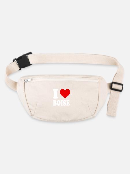 Ich liebe Boise Herz Lustig Witzig - Stanley/Stella recycelte Gürteltasche - Naturweiß - Vorne