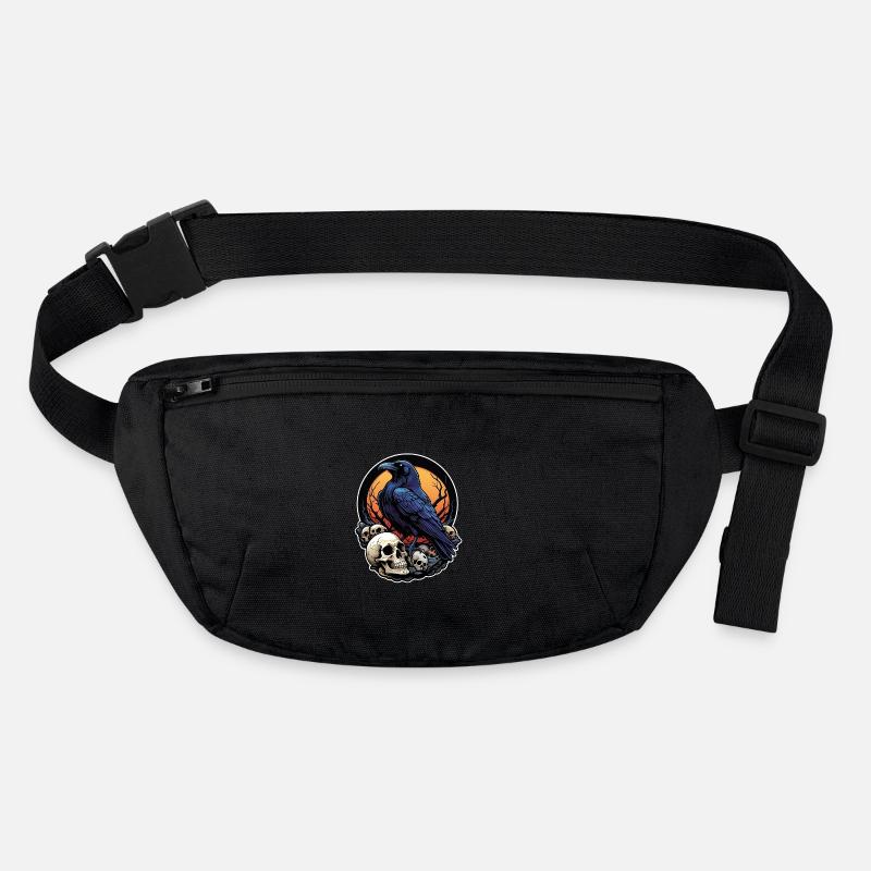 Big raven sitting on sculls in the moonlight Stanley/Stella recycled Hip Bag 