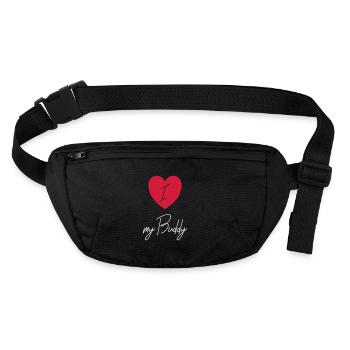 I LOVE MY BUDDY - Stanley/Stella recycelte Gürteltasche - Schwarz - Vorne