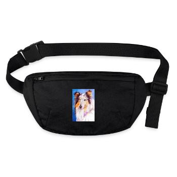 collie blueMerle sticker - Stanley/Stella recycled Hip Bag  - black - Front