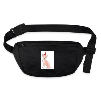 Chihuahua Weihnachtsaufkleber - Stanley/Stella recycelte Gürteltasche - Schwarz - Vorne