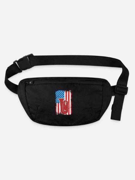 Tubaspieler US Flagge - Stanley/Stella recycelte Gürteltasche - Schwarz - Vorne