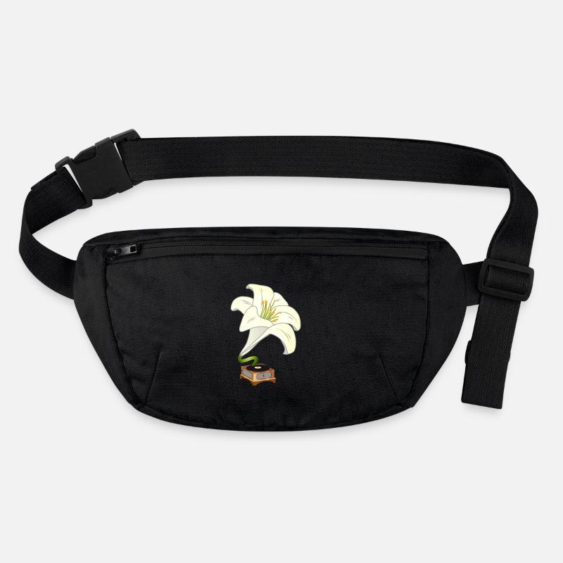 Lilie als Grammophon – Nostalgisches Blumendesign Stanley/Stella recycelte Gürteltasche