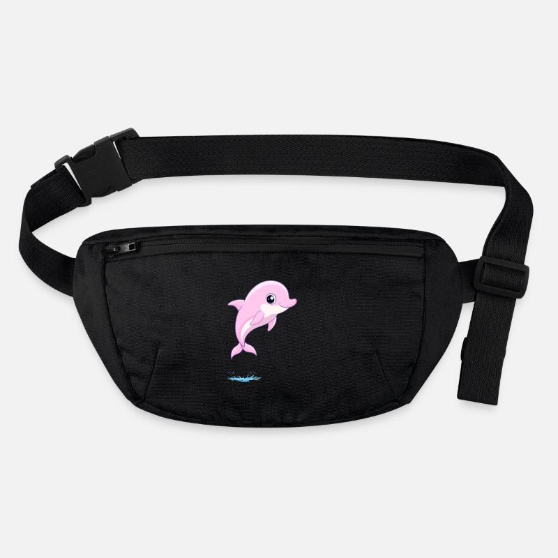 Babyrosa Delfin, der aus dem Wasser springt Stanley/Stella recycelte Gürteltasche