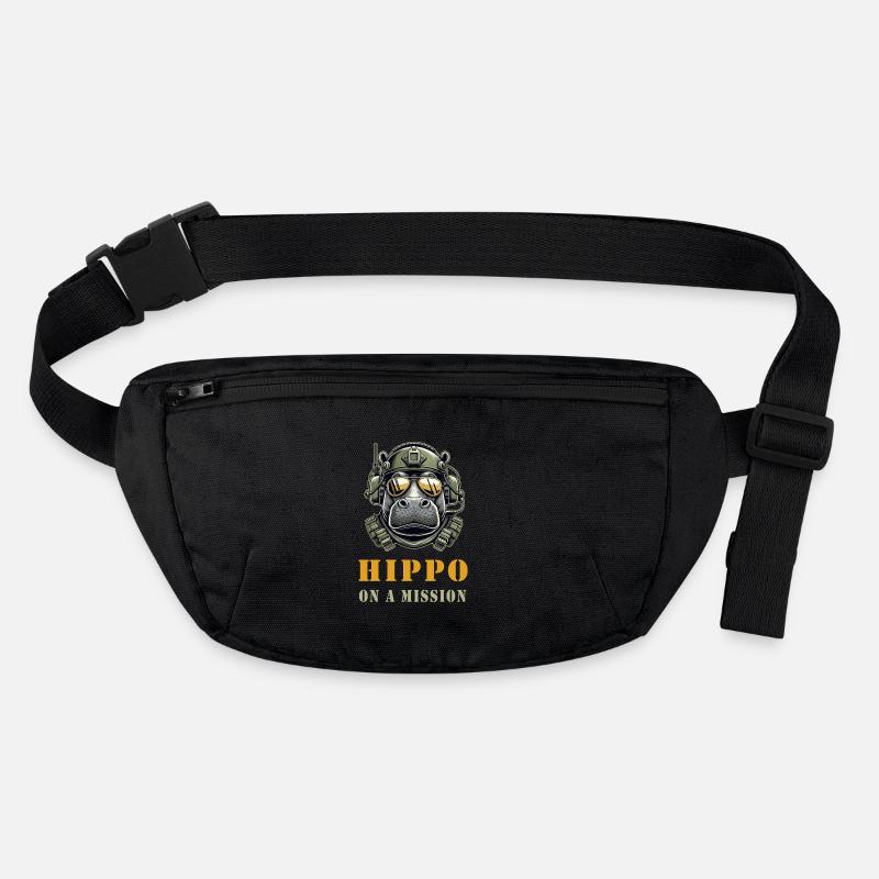 Hippopotame en mission - Conception militaire Sac banane recyclé Stanley/Stella