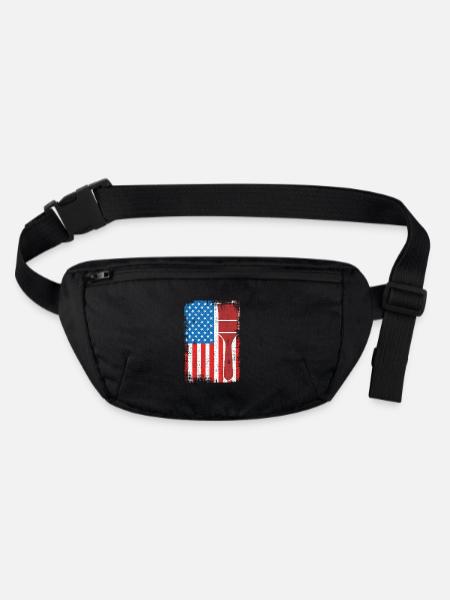 US Patriotischer Maler - Stanley/Stella recycelte Gürteltasche - Schwarz - Vorne
