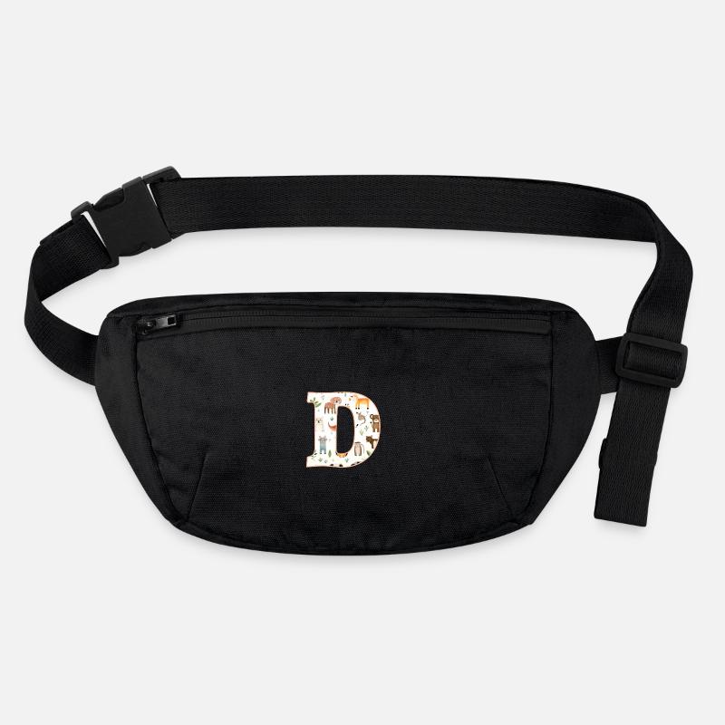 Letter D, Monogram, Animal Print Stanley/Stella recycled Hip Bag 