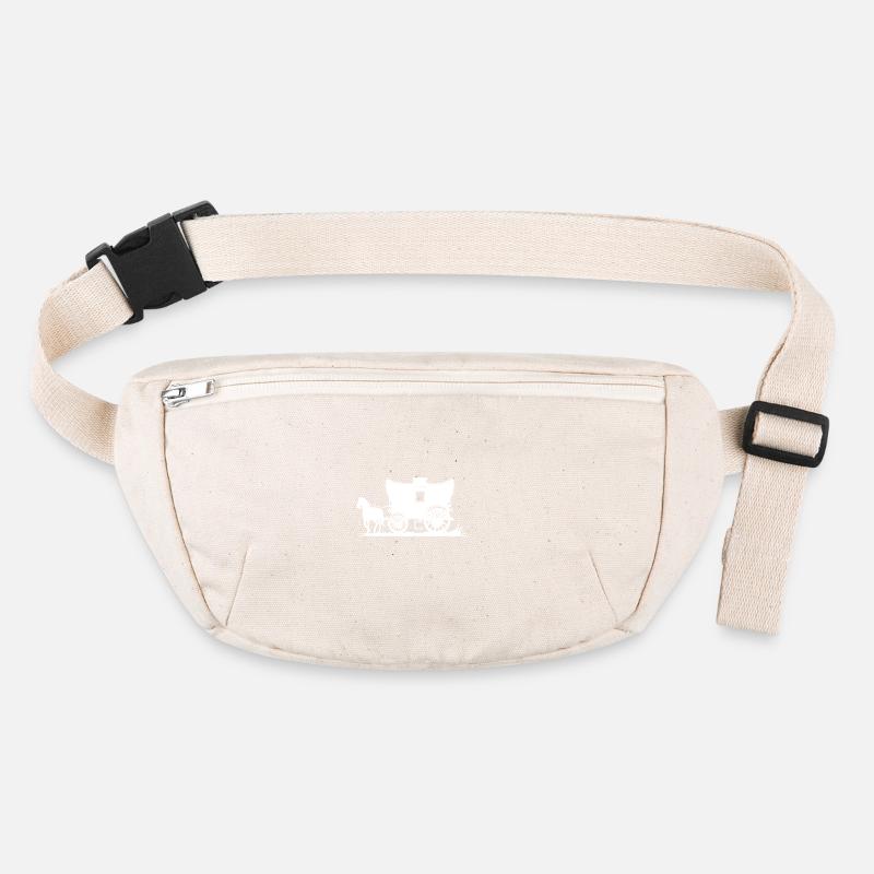 Alter Reise Planwagen mit Pferd Stanley/Stella recycelte Gürteltasche