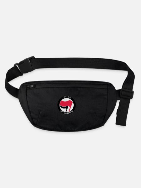 Action Antifasciste - Sac banane recyclé Stanley/Stella - noir - Devant