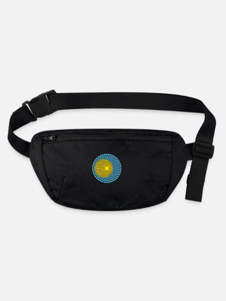 Palau Mandala de coeur Amour Belau - Sac banane recyclé Stanley/Stella - noir - Devant