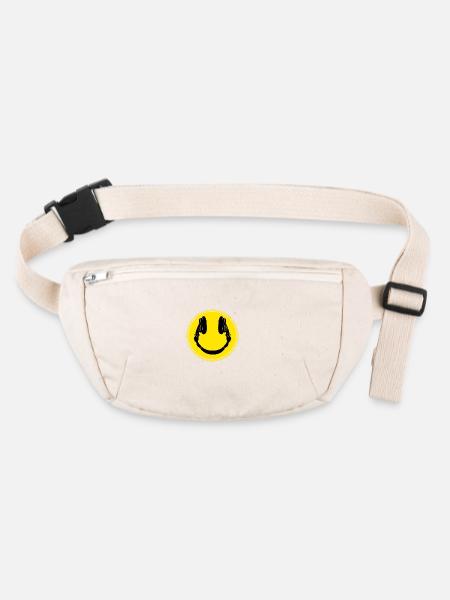 DJ Smilie Kopfhörer Platter - Stanley/Stella recycelte Gürteltasche - Naturweiß - Vorne