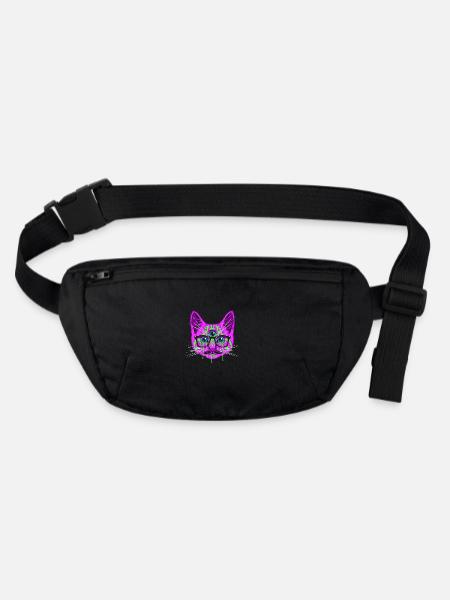 Trip Cat - Stanley/Stella recycled Hip Bag  - black - Front