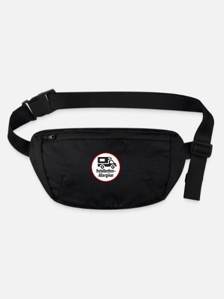 Logo Hotelbetten-Allergiker - Stanley/Stella recycelte Gürteltasche - Schwarz - Vorne