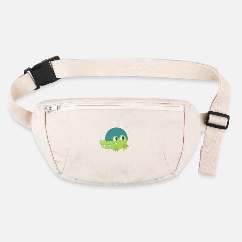 Cute Green crocodile in a circle Stanley/Stella recycelte Gürteltasche