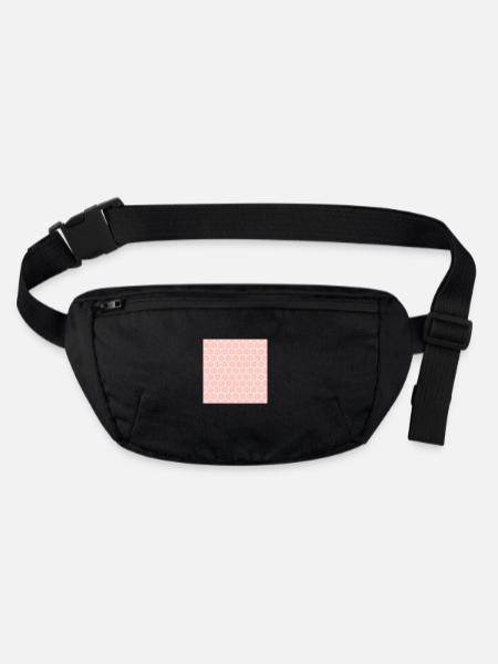 Pink Honeycomb Pattern - Stanley/Stella recycled Hip Bag  - black - Front