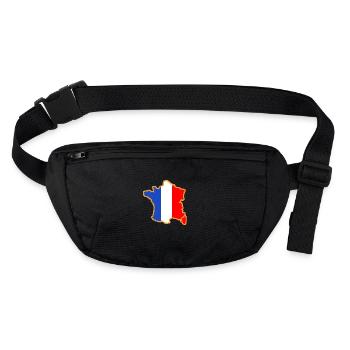 map of France blue flag white red - Stanley/Stella recycled Hip Bag  - black - Front