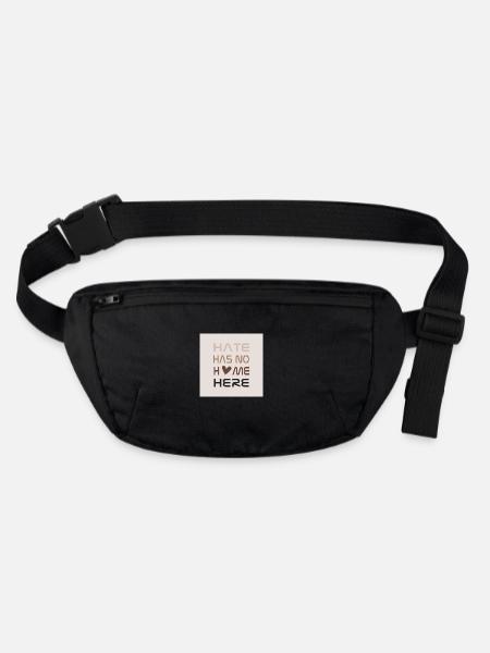 Hate has no home here - Stanley/Stella recycelte Gürteltasche - Schwarz - Vorne