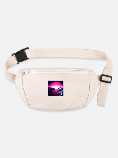 Astronaut Cyber Sunset Pink Gradient - - Stanley/Stella recycelte Gürteltasche - Naturweiß - Vorne