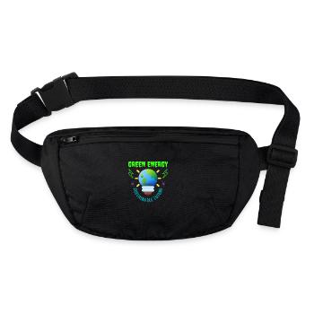 Énergie verte, avenir durable - Sac banane recyclé Stanley/Stella - noir - Devant