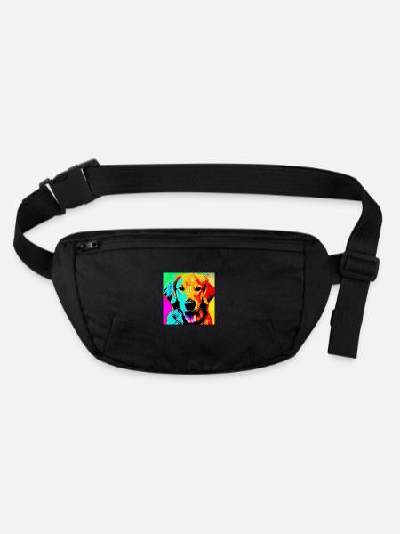 Golden retriever - Sac banane recyclé Stanley/Stella - noir - Devant