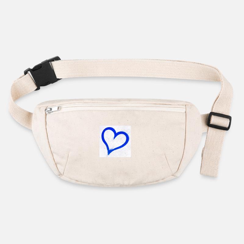 Deep blue grunge heart Stanley/Stella recycled Hip Bag 