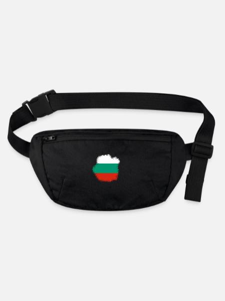 Bulgarien Flagge Bulgarische Fahne Goldstrand - Stanley/Stella recycelte Gürteltasche - Schwarz - Vorne