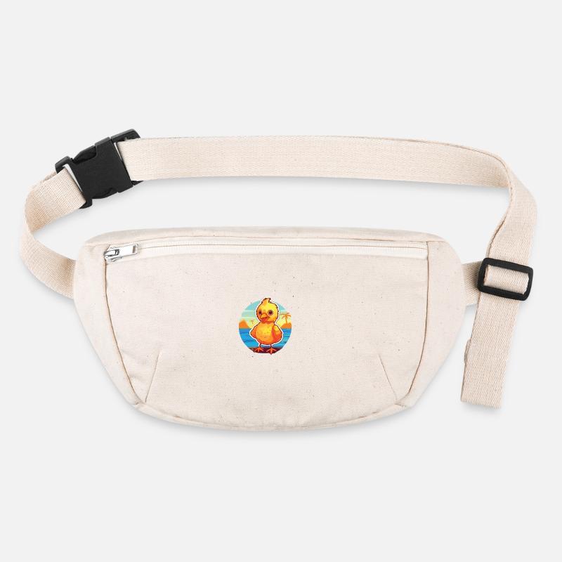 Poulet Drôle de dessin animé Kawaii Beach Illustration Sac banane recyclé Stanley/Stella