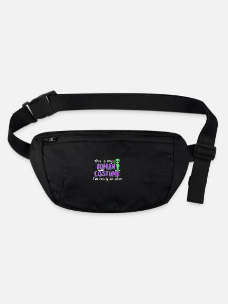 c’est mon costume humain, je suis vraiment un extraterrestre - Sac banane recyclé Stanley/Stella - noir - Devant