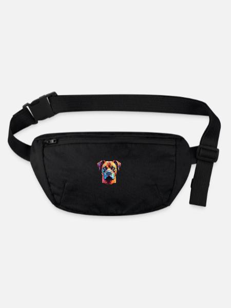 Perro de Presa Canario Hunderasse Aquarellglas - Stanley/Stella recycelte Gürteltasche - Schwarz - Vorne
