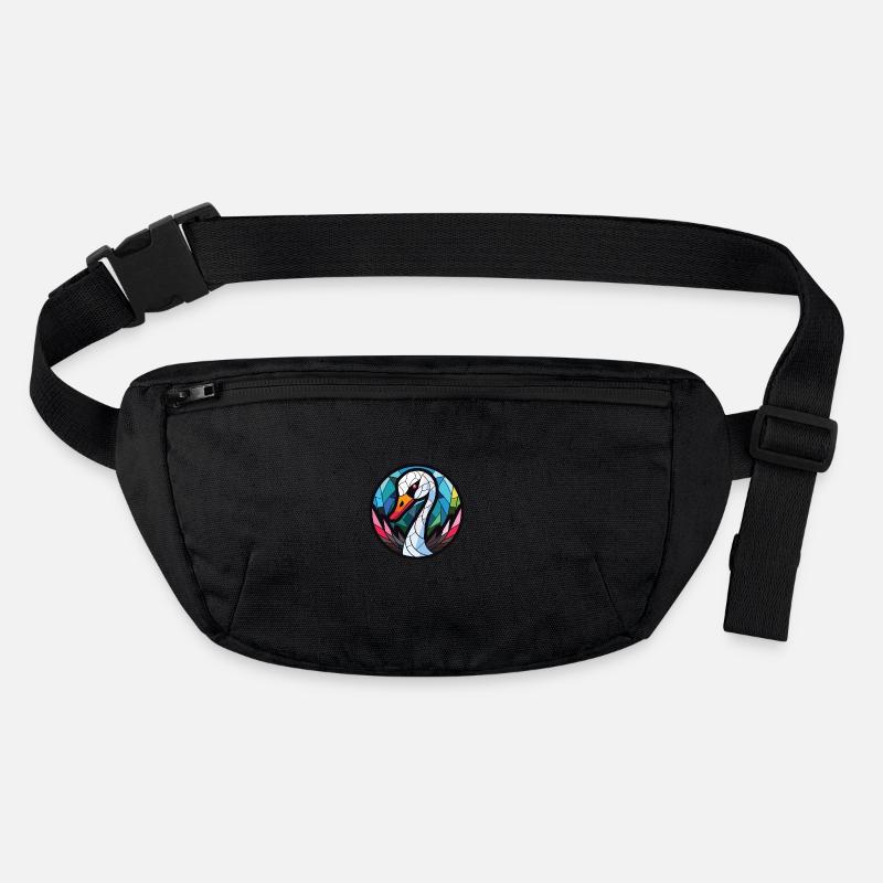 Schwarzer Schwan Buntes Aquarell Tier Illustration Stanley/Stella recycelte Gürteltasche
