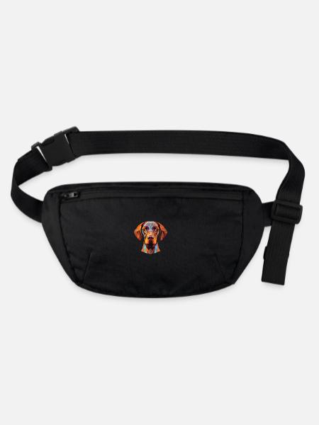 Belgischer Kurzhaar Vorstehhund Rasse Aquarell - Stanley/Stella recycelte Gürteltasche - Schwarz - Vorne