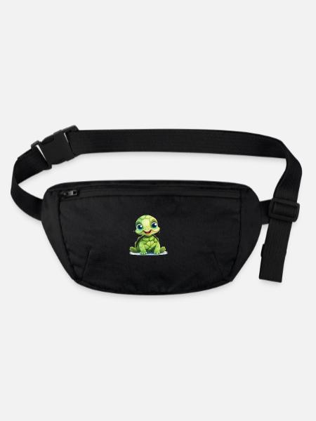 Süße Baby-Schildkröte - Stanley/Stella recycelte Gürteltasche - Schwarz