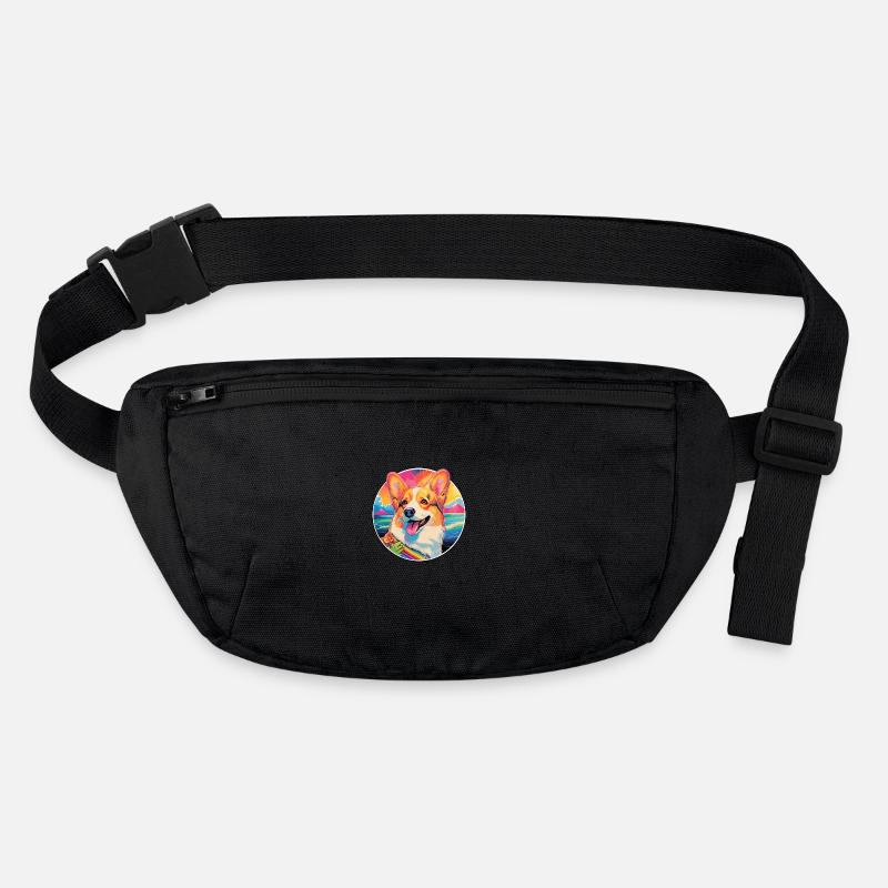 Corgi Hunderasse Bunte Karikatur Aquarell Stanley/Stella recycelte Gürteltasche