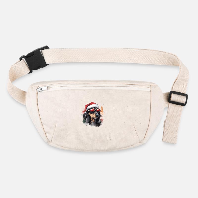 Dachshund Weihnachtshund im Schnee Stanley/Stella recycelte Gürteltasche