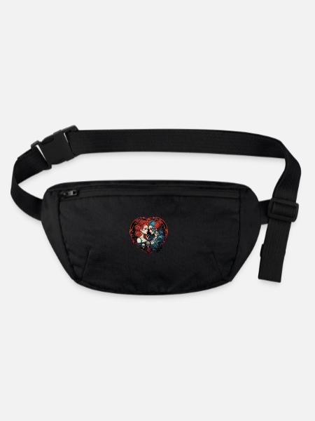 Abstract Devil Satan Skeleton Demons - Stanley/Stella recycled Hip Bag  - black - Front