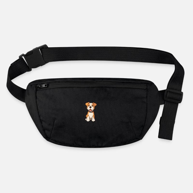 Wire Fox Terrier Dog Cute Cartoon Kawaii Watercolo Stanley/Stella recycled Hip Bag 