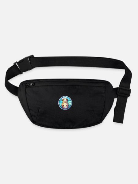 Gopher Buntglas Bunte Karikatur Kawaii Anima - Stanley/Stella recycelte Gürteltasche - Schwarz - Vorne