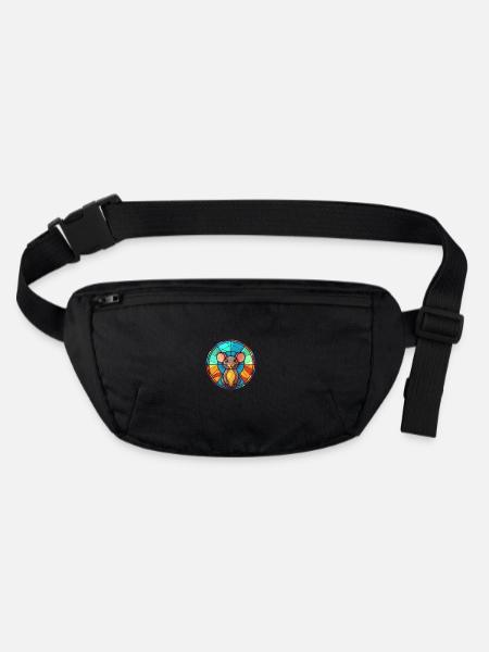 Mouse Stained Glass Colorful Cartoon Kawaii Animal - Stanley/Stella recycled Hip Bag  - black - Front