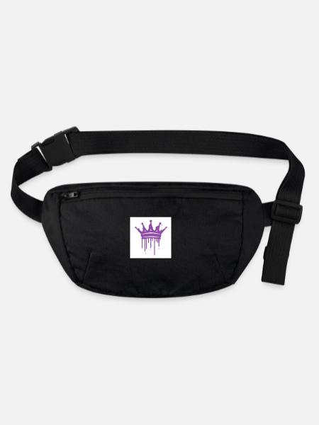 Crowned Purple - Stanley/Stella recycled Hip Bag  - black - Front