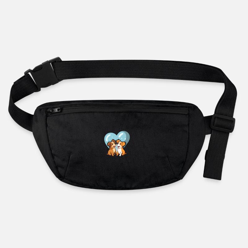 Dog Kawaii Cartoon Pet Playing With Balloons Stanley/Stella recycled Hip Bag 